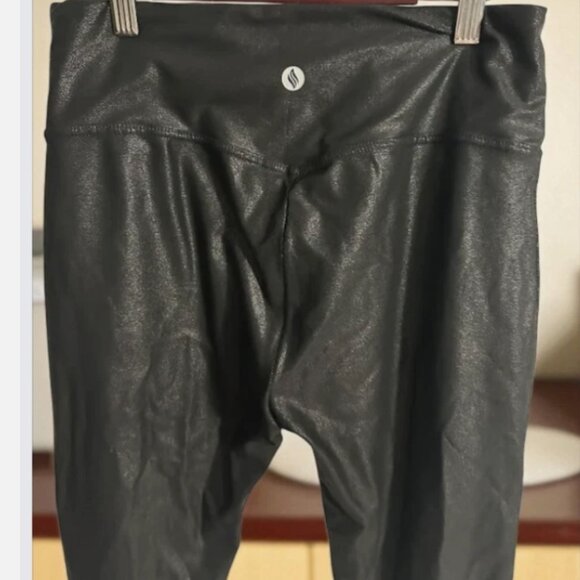 Santiny Women’s High Waist Black Leggings Shiny Look Size: M - Picture 4 of 7